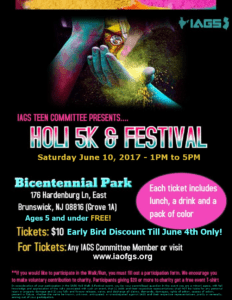 IAGS Holi 5K Flyer