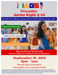 IAGS Garba 2019 Flyer